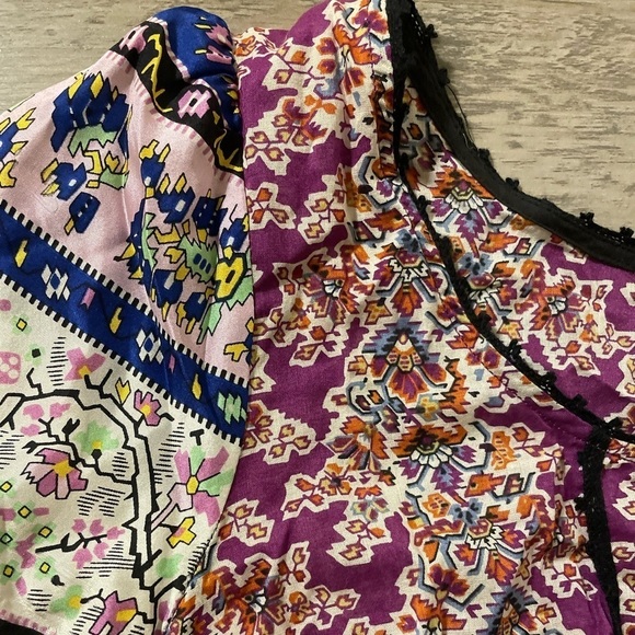 Edme & Esyllte Womens boho Cotton Silk Multicolor Floral Top Blouse 3/4 Sleeve - Picture 8 of 10